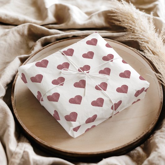 Glitter Roos Gold Hearts Witte achtergrond Tissuepapier