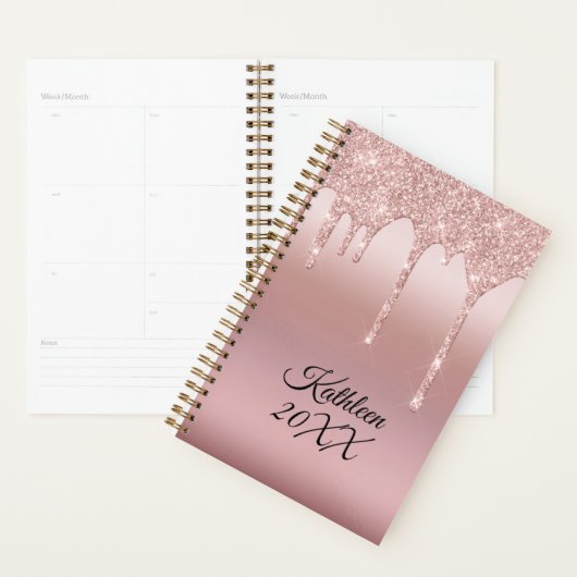 Glitter Roos Gold op maat Planner (Display)