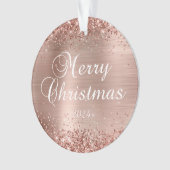 Glitter Rose Gold Joyeux Noël Famille Photo (devant)