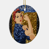 glitter rosie de riveter keramisch ornament (Rechts)