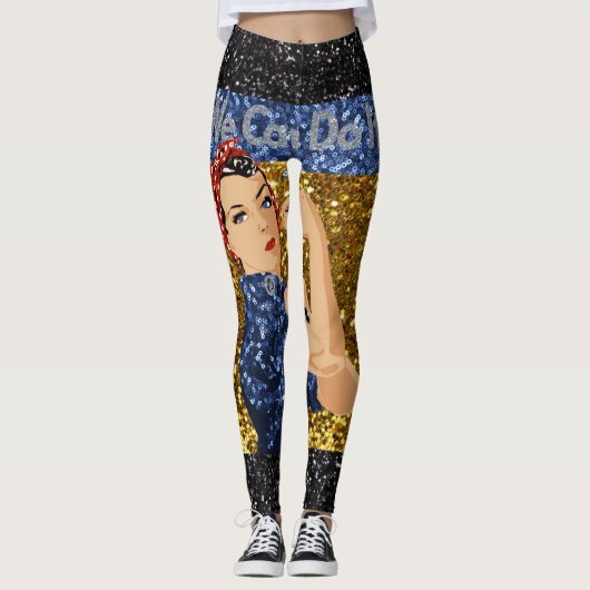 glitter rosie de riveter leggings (Voorkant)