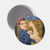 glitter rosie de riveter magneet (Voorkant / Achterkant)