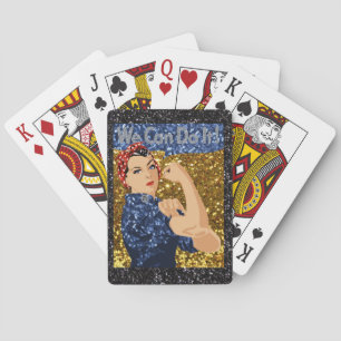 glitter rosie de riveter pokerkaarten