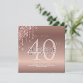 Glitter Roze 40e Verjaardagsverrassing Kaart (Staand voorkant)