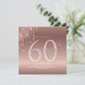 Glitter Roze 60ste Verrassingsverjaardag Kaart (Staand voorkant)