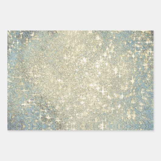 Glitter Roze Blauw Goud Turquoise Inpakpapier Vel (Voorkant 2)