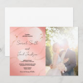 Glitter Roze Bruiloft Uitnodigingen met foto (Voorkant / Achterkant)