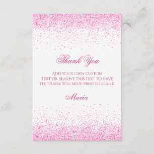 Glitter Roze Dankkaartjes Bedankkaart