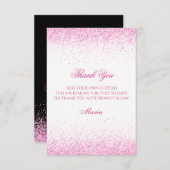 Glitter Roze Dankkaartjes Bedankkaart (Voorkant / Achterkant)