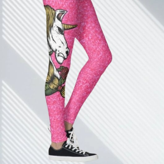 Glitter Roze Eenhoorn Leggings