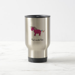 Glitter roze eenhoorn reisbeker