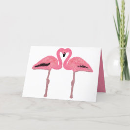 Glitter roze flamingo hart feestdagen kaart