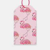 Glitter roze flamingo koffers Dank u Cadeaulabel (Achterkant)
