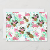 Glitter Roze Flamingo Leopard Print Baby shower Kaart (Achterkant)