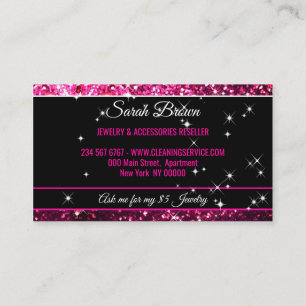 Glitter Roze Glans Glamour Starlust licht Visitekaartje
