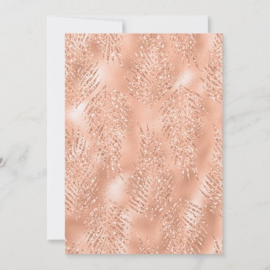 Glitter roze goud 40e verjaardag confetti tropisch kaart (Achterkant)