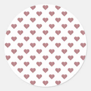 Glitter Roze Gouden Harten Witte Achtergrond Ronde Sticker