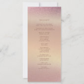 Glitter Roze Gouden Huwelijksprogramma (Achterkant)
