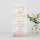 Glitter Roze Gouden Huwelijksprogramma (Staand voorkant)