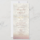 Glitter Roze Gouden Huwelijksprogramma (Voorkant)