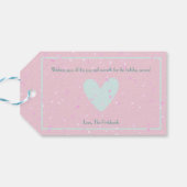 Glitter Roze Kerstcadeau Label Cadeaulabel (Achterkant Horizontaal)