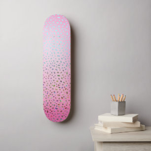 Glitter Roze Luipaardprint Skateboard