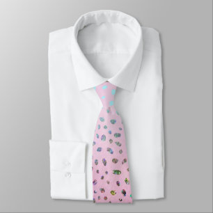 Glitter Roze Luipaardprint Stropdas