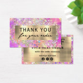 Glitter roze opal kortingskaart visitekaartje (Bureau)