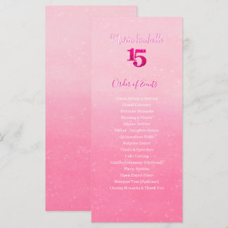 Glitter Roze Quinceñera Gebeurtenissen Volgorde