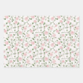 Glitter Roze Rode Rozen Bloemrijke Bruiloft Shower Inpakpapier Vel (Voorkant)