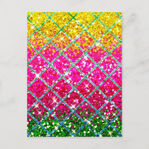 Glitter Roze Snakeskin Briefkaart