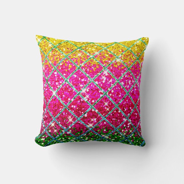 Glitter Roze Snakeskin Kussen (Voorkant)