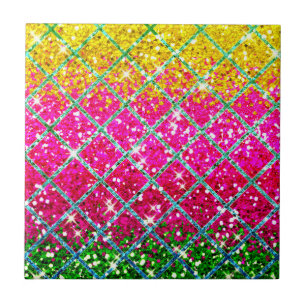 Glitter Roze Snakeskin Tegeltje