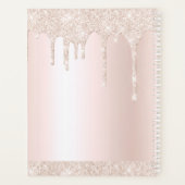Glitter Roze Sparkle Girly Waterverf Bloemennaam Planner (Achterkant)
