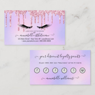 Glitter Roze Wimper Extensie Loyalty Visitekaartje