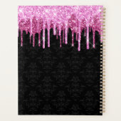 Glitter roze zwart gebrand op spaarpjes planner (Achterkant)