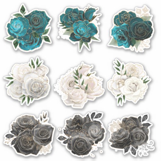 Glitter Rozen Sticker (Voorkant)