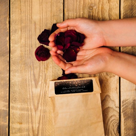 Glitter RSVP Copper Roos Gold Black Bridal Makeup Etiket