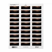 Glitter RSVP Copper Roos Gold Black Bridal Makeup Etiket (Full Sheet)