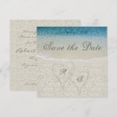 Glitter Sandy  Beach Bruiloft Save the Date Kaart (Voorkant / Achterkant)