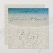 Glitter Sandy Beach Weddenschap Kaart (Voorkant / Achterkant)