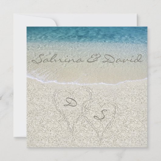 Glitter Sandy Beach Weddenschap Kaart (Voorkant)