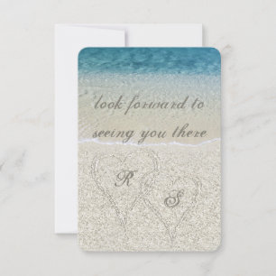 Glitter Sandy Beach Wedding rsvp