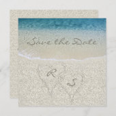 Glitter Sandy  Bruiloft op het strand Save the Dat Save The Date (Voorkant / Achterkant)