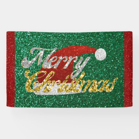 Glitter Santa Hat Spandoek (Horizontaal)