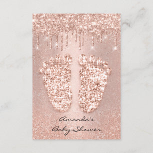 Glitter-schijven Roos Glitter Baby shower Feet Kaart