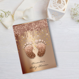 Glitter-schijven Roos Gold-Baby shower Kaart
