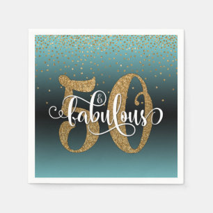 Glitter Script 50 en Fabulous Turquoise Black Ombr Servet