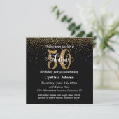 Glitter & Script 50 en verbluffend op zwart, zater Kaart (Staand voorkant)