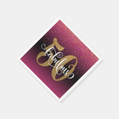 Glitter & Script 50 & Fabulous, Hot Pink Verjaarda Servet (Hoek)